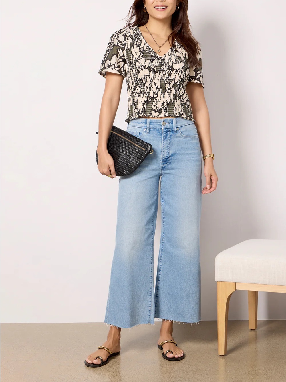 good american good waist palazzo cropped indigo 0862